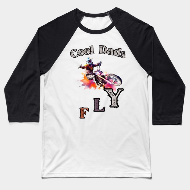 Motocross Cool Dad Dirt Bike Racer Baseball T-Shirt by stickercuffs